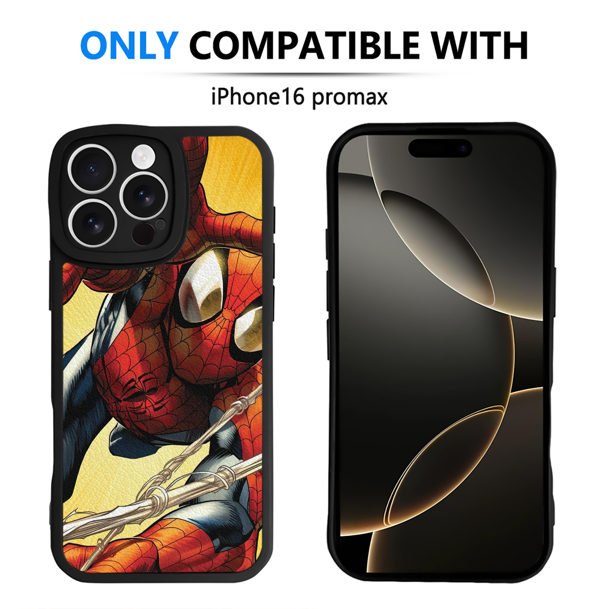 （画像用） Spider Man スパイダーマン 【iPhone 16シリーズ対応】シリコンスマホケース（レザー調） 材質：シリコン